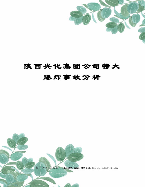 陕西兴化集团公司特大爆炸事故分析