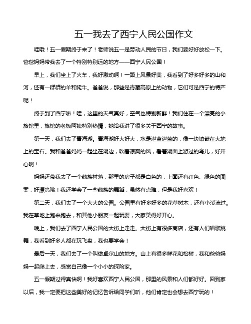 五一我去了西宁人民公国作文