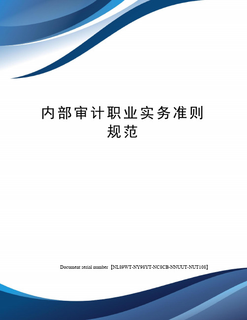 内部审计职业实务准则规范