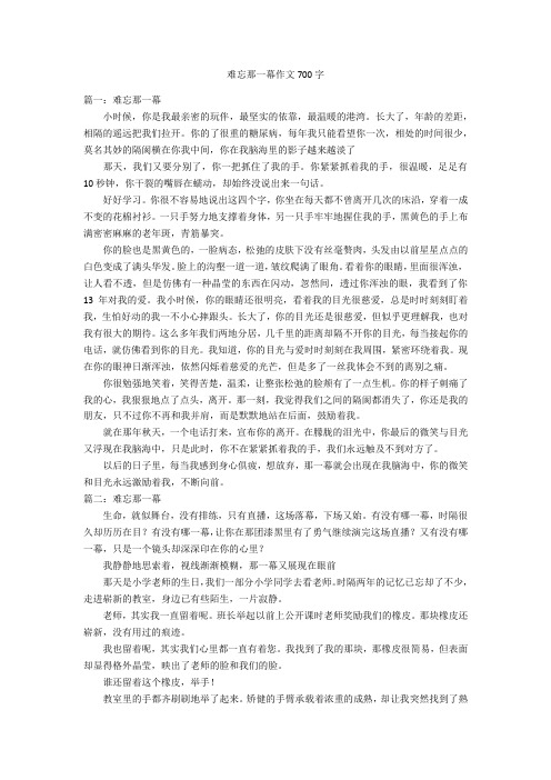 难忘那一幕作文700字优秀作文