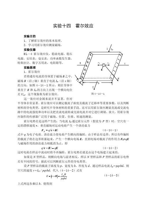 实验十四霍尔效应