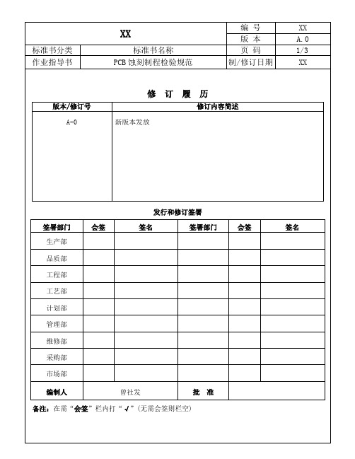 PCB蚀刻制程检验