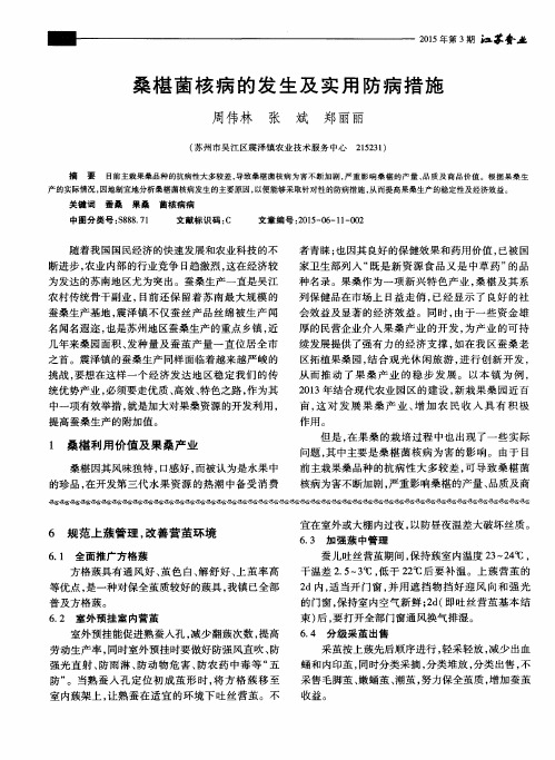 桑椹菌核病的发生及实用防病措施