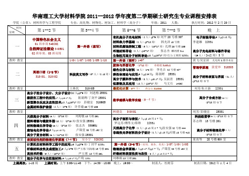 华南理工大学研究生课表