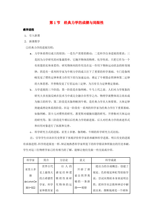 高中物理第五章经典力学的成绩与局限性1经典力学的成