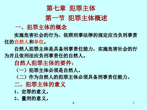 刑法学--第七章 犯罪主体