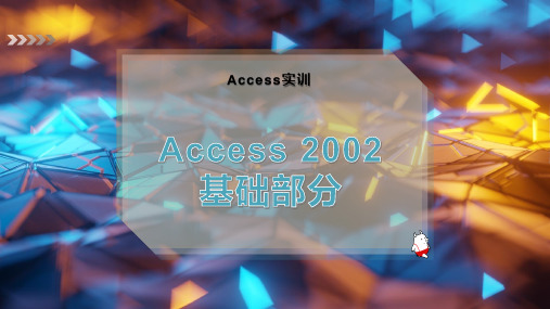 Access 2002基础部分