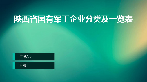 陕西省国有军工企业分类及一览表