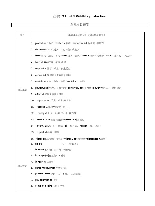 必修24Wildlifeprotection讲解析版.doc