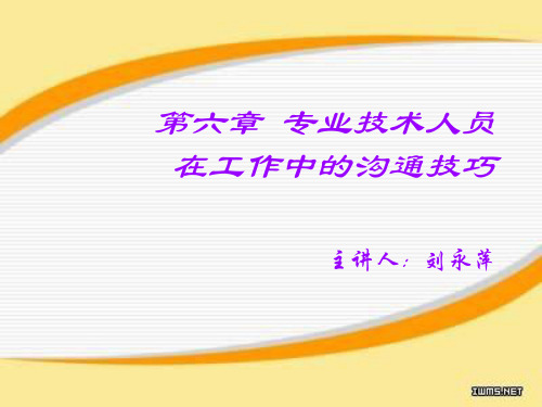 第六章 专业技术人员工作中的有效沟通