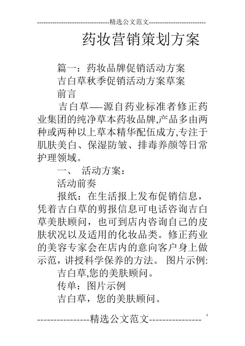 药妆营销策划方案