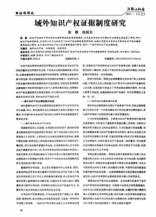 域外知识产权证据制度研究