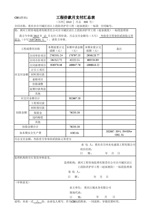 12月支付表