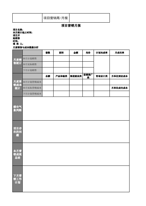 【营销管理】项目营销周(月)报