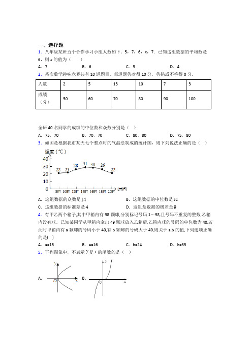 【人教版】初二数学下期末试卷带答案