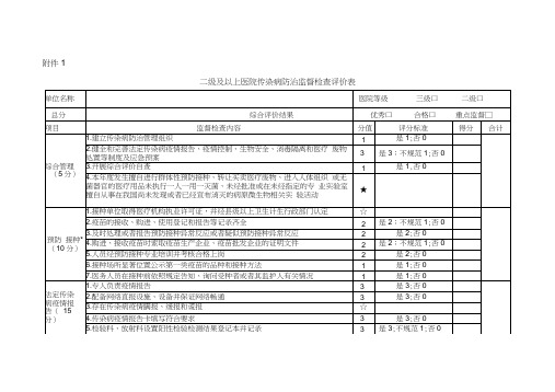 传染病防治分类监督综合评价附表资料讲解