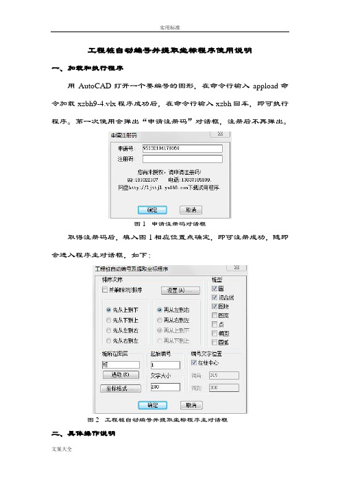 桩自动编号并提取坐标程序使用说明书