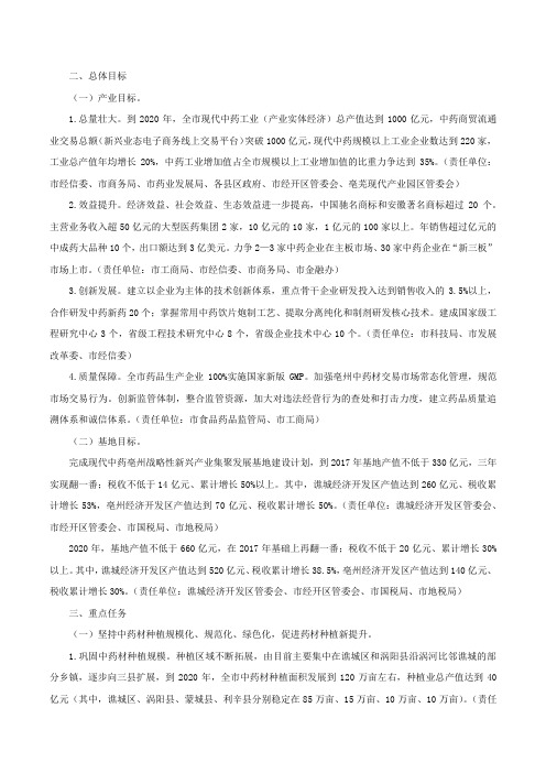 亳州市人民政府关于印发《亳州市现代中药产业集聚发展实施方案》的通知-亳政秘〔2015〕173号