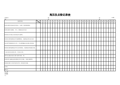 高压仪点检记录表