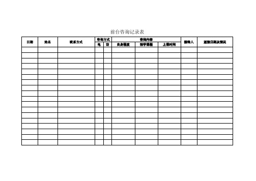 教育培训机构表格