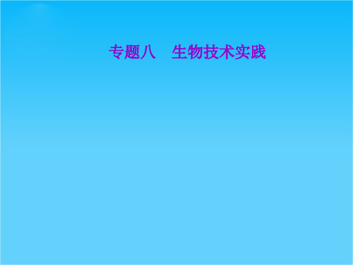 高考生物二轮复习精品课件  专题八 生物技术实践