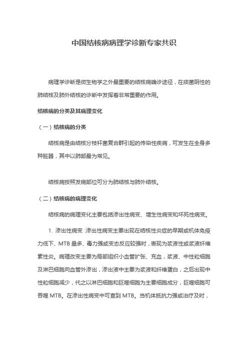 中国结核病病理学诊断专家共识