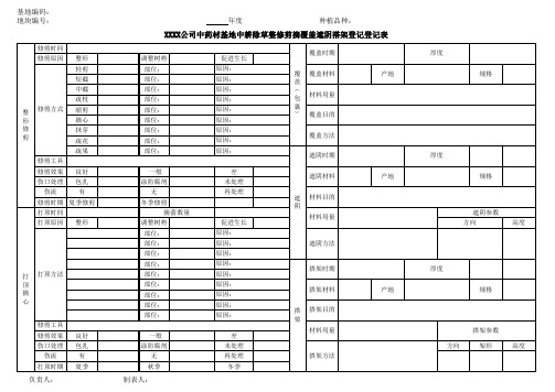 标准化中药材种植记录套表