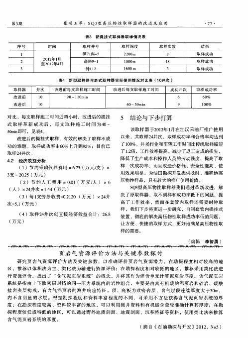 页岩气资源评价方法与关键参数探讨