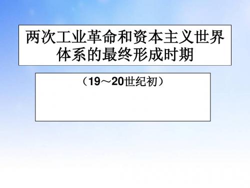 两次工业革命和资本主义世界体系最终形成时期PPT 演示文稿