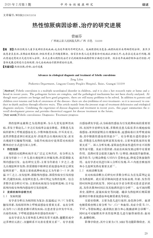 热性惊厥病因诊断、治疗的研究进展