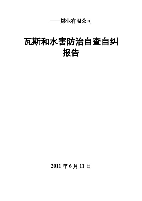 瓦斯和水害自查自纠报告