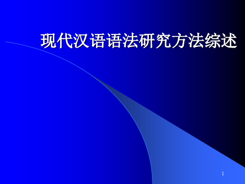 现代汉语语法研究方法综述