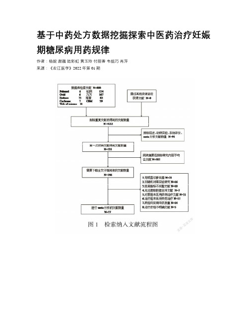 基于中药处方数据挖掘探索中医药治疗妊娠期糖尿病用药规律