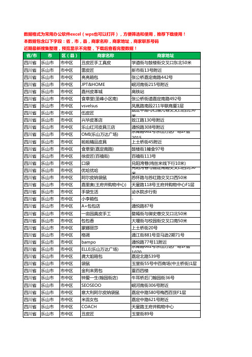 2020新版四川省乐山市市中区箱包工商企业公司商家名录名单黄页联系电话号码地址大全49家