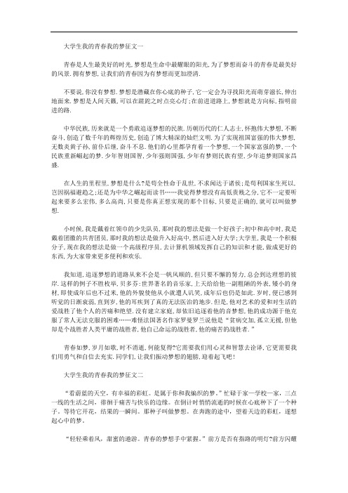 大学生我的青春我的梦征文精选