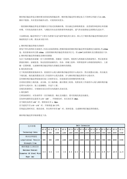 钢丝绳输送带的硫化工序