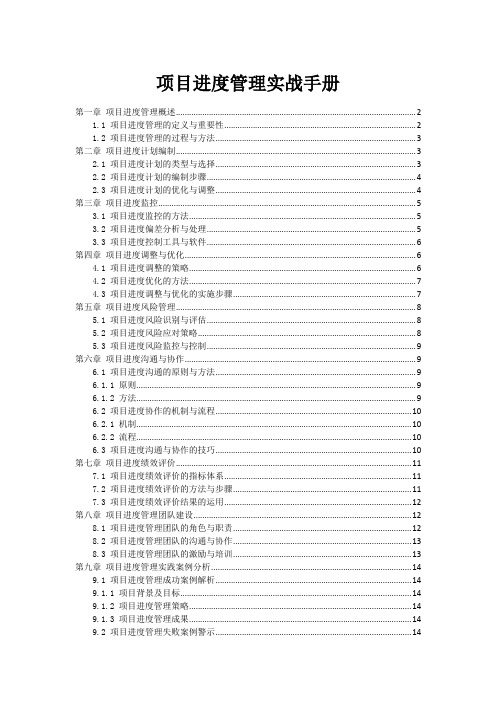 项目进度管理实战手册