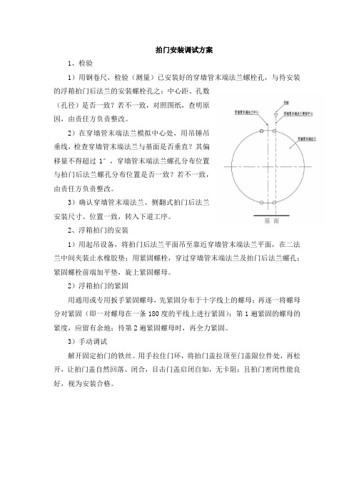 拍门安装调试方案