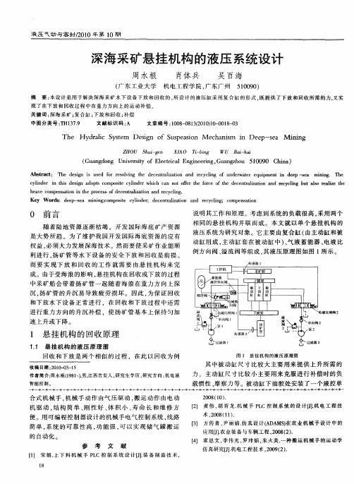 深海采矿悬挂机构的液压系统设计