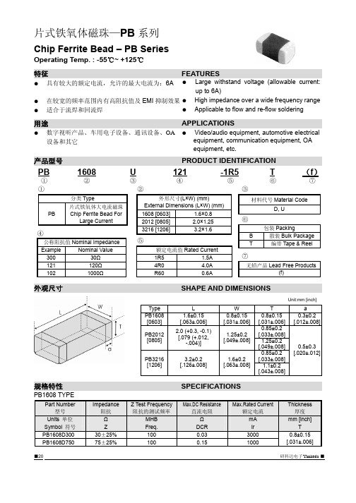 片式铁氧体磁珠—PB系列-研科达