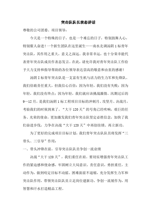 突击队队长表态发言