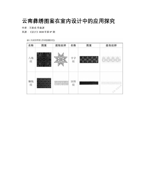 云南彝绣图案在室内设计中的应用探究