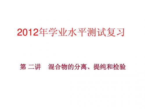 2011学业水平测试复习第二讲_混合物的分离、提纯和检验