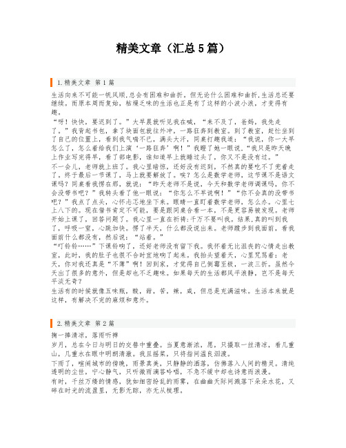 精美文章(汇总5篇)