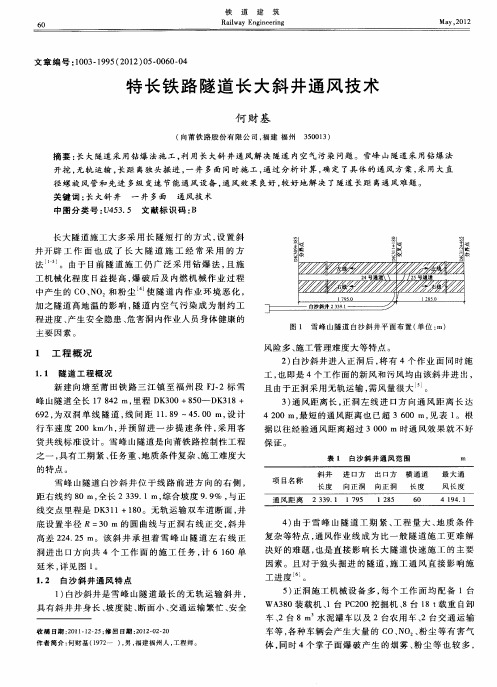 特长铁路隧道长大斜井通风技术