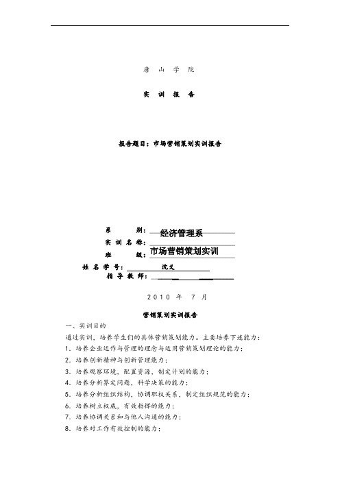 营销策划实训报告.doc