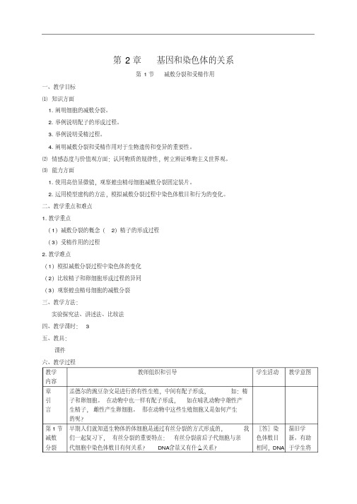 减数分裂公开课教案