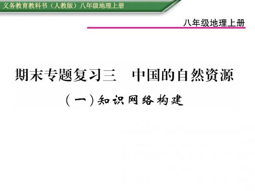 【地理课件】2016年八年级地理上册期末中国的自然资源专题复习