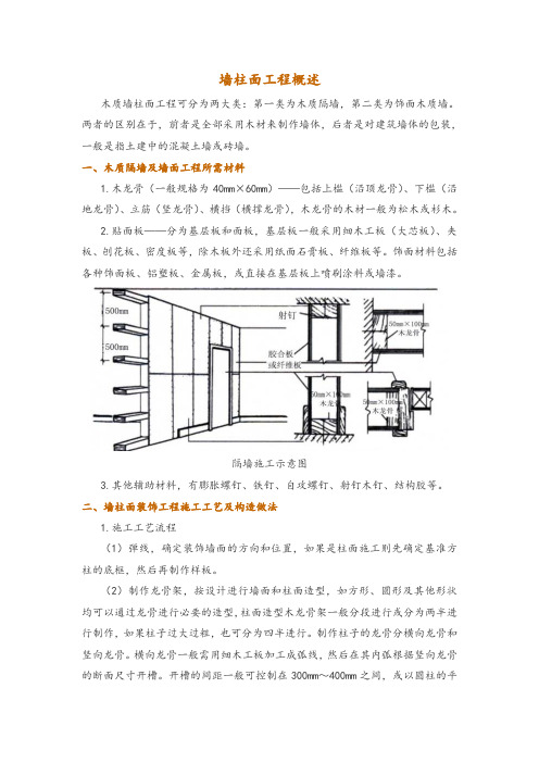 墙柱面工程概述