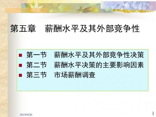 薪酬水平及其外部竞争性(ppt 59页)